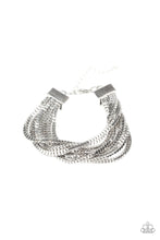 Load image into Gallery viewer, Paparazzi Out Of The Box - Silver - Row after Row of Glistening Silver Box Chains - Bold Bracelet - $5 Jewelry with Ashley Swint