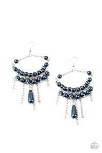 Paparazzi Party Planner Posh - Blue Pearly Beads - Teardrop Earrings - $5 Jewelry with Ashley Swint