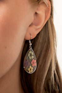 PRE-ORDER - Paparazzi Perennial Prairie - Multi - Flowers Encased in Glass - Earrings - $5 Jewelry with Ashley Swint