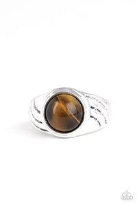 PRE-ORDER - Paparazzi Play It Cool - Brown - Tiger's Eye Stone - Ring - $5 Jewelry with Ashley Swint