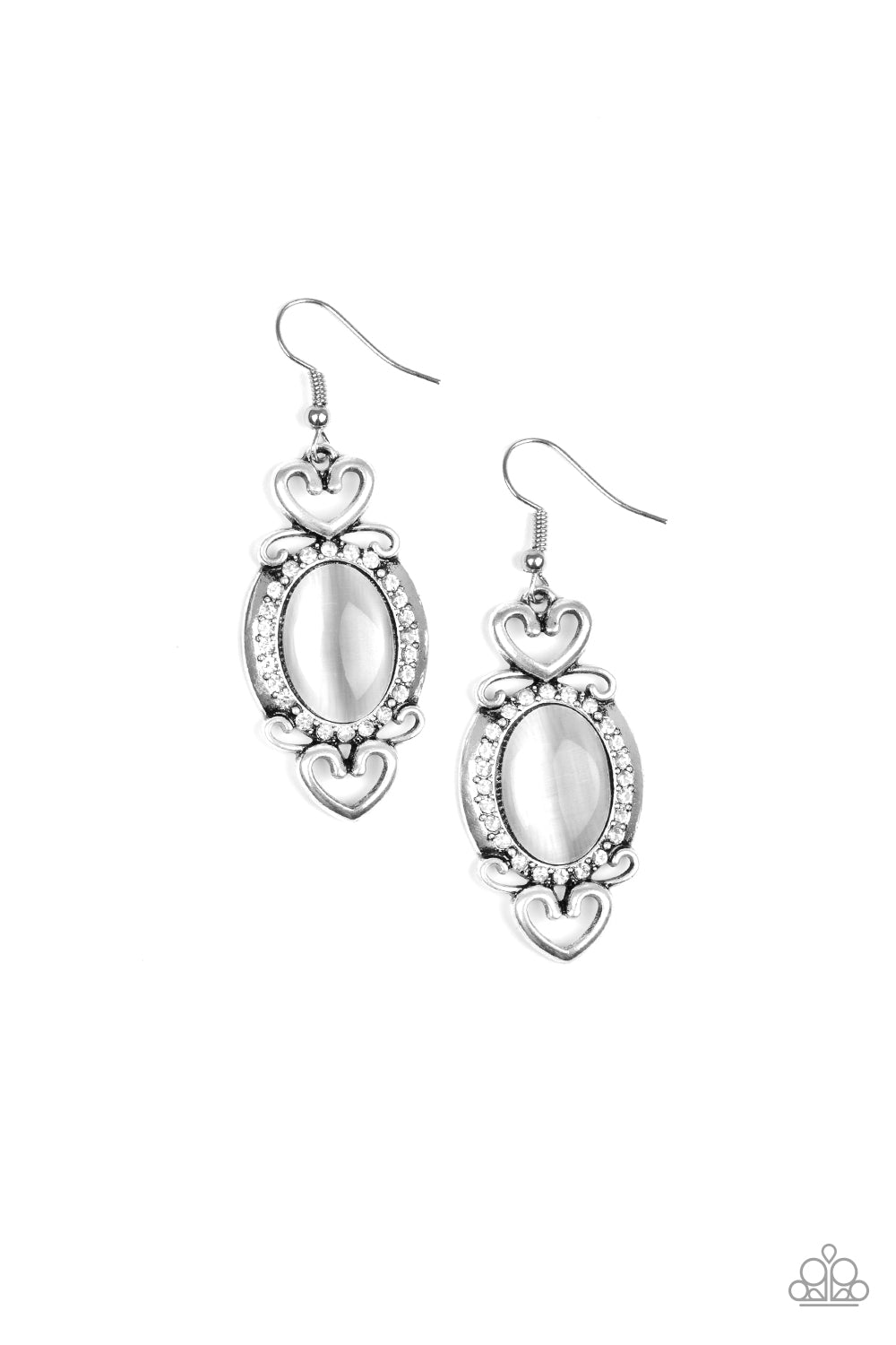 White moonstone earrings paparazzi top