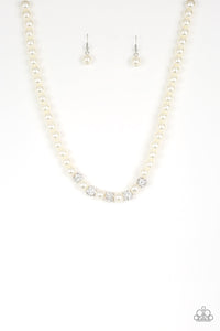 PRE-ORDER - Paparazzi Posh Boss - White - Necklace & Earrings - $5 Jewelry with Ashley Swint