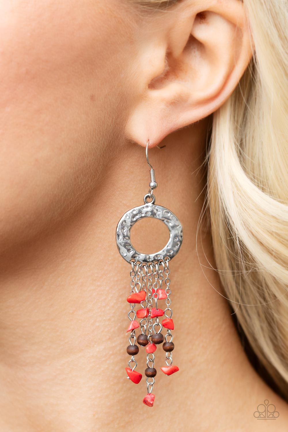 PRE-ORDER - Paparazzi Primal Prestige - Red - Earrings - $5 Jewelry with Ashley Swint