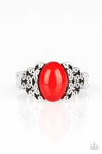 Load image into Gallery viewer, Paparazzi Princess Problems - Red Bead - Silver Ring - $5 Jewelry With Ashley Swint