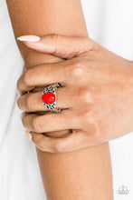 Load image into Gallery viewer, Paparazzi Princess Problems - Red Bead - Silver Ring - $5 Jewelry With Ashley Swint