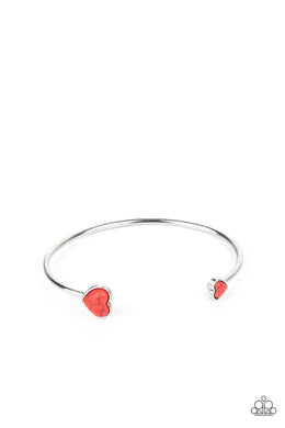 PRE-ORDER - Paparazzi Romantically Rustic - Red Heart Stone - Bracelet - $5 Jewelry with Ashley Swint