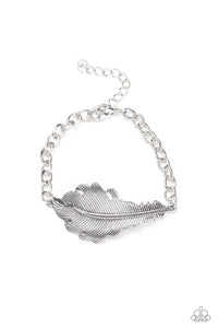 PRE-ORDER - Paparazzi Rustic Roost - Silver Feather - Bracelet - $5 Jewelry with Ashley Swint