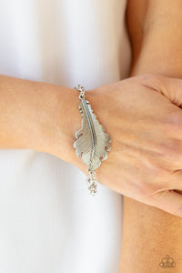 PRE-ORDER - Paparazzi Rustic Roost - Silver Feather - Bracelet - $5 Jewelry with Ashley Swint