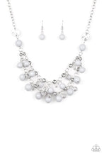 Load image into Gallery viewer, Paparazzi Seaside Soiree - Silver Gray Beads - Silver Chain Necklace and matching Earrings - $5 Jewelry With Ashley Swint