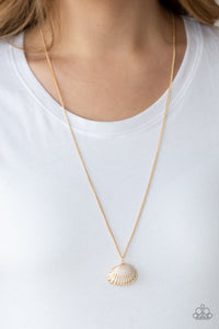 Paparazzi Show and SHELL - Gold - White Seashell - Gold Chain Necklace & Earrings - $5 Jewelry with Ashley Swint