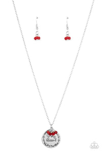 Paparazzi Simple Blessings - Red - Necklace & Earrings - $5 Jewelry with Ashley Swint
