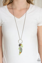 Load image into Gallery viewer, Paparazzi Sky High Style - GREEN - Silver Feather Charms - Bold Silver Hoop - Necklace &amp; Earrings - $5 Jewelry with Ashley Swint