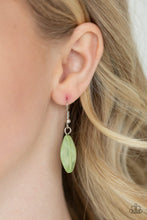 Load image into Gallery viewer, Paparazzi Sky High Style - GREEN - Silver Feather Charms - Bold Silver Hoop - Necklace &amp; Earrings - $5 Jewelry with Ashley Swint