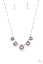 Load image into Gallery viewer, Paparazzi Solar Beam - Pink Stone - Silver Sunburst - Earrings - $5 Jewelry with Ashley Swint