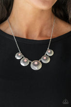 Load image into Gallery viewer, Paparazzi Solar Beam - Pink Stone - Silver Sunburst - Earrings - $5 Jewelry with Ashley Swint
