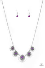 Load image into Gallery viewer, Paparazzi Solar Beam - Purple Stone - Silver Sunburst - Earrings - $5 Jewelry with Ashley Swint