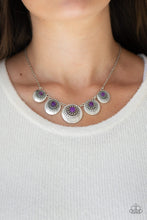 Load image into Gallery viewer, Paparazzi Solar Beam - Purple Stone - Silver Sunburst - Earrings - $5 Jewelry with Ashley Swint