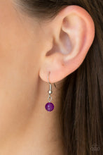 Load image into Gallery viewer, Paparazzi Solar Beam - Purple Stone - Silver Sunburst - Earrings - $5 Jewelry with Ashley Swint
