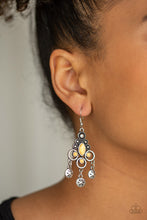 Load image into Gallery viewer, Paparazzi Southern Expressions - Yellow - Ornate Silver Sand Dollars - Earrings - $5 Jewelry with Ashley Swint