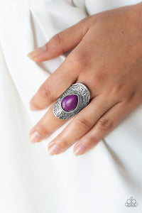 Paparazzi Southern Sage - Purple Stone - Silver Filigree Ring - $5 Jewelry with Ashley Swint