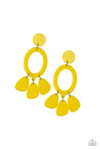 Load image into Gallery viewer, Paparazzi Sparkling Shores - Yellow Flecked Acrylic - Earrings - $5 Jewelry With Ashley Swint