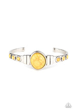 Load image into Gallery viewer, Paparazzi Spirit Guide - Yellow Stone - Silver Cuff Bracelet - $5 Jewelry with Ashley Swint