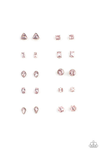 PRE-ORDER - Paparazzi Starlet Shimmer Earrings, 10 - Pink Rhinestones - $5 Jewelry with Ashley Swint