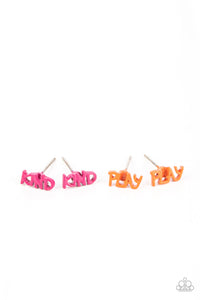 PRE-ORDER - Paparazzi Starlet Shimmer Post Earrings, 10 - Inspirational Hope, Kind, Soar, Leap, Play, Make, Care, Love, Wish, Give - $5 Jewelry with Ashley Swint