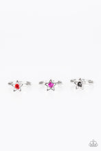 Load image into Gallery viewer, Paparazzi Starlet Shimmer Girls Rings - 10 - Silver Star - Red, Pink, Black and Purple Rhinestone - $5 Jewelry With Ashley Swint