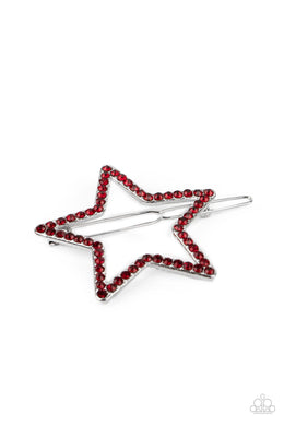 PRE-ORDER - Paparazzi Stellar Standout - Red - Barrette Hair Clip - $5 Jewelry with Ashley Swint