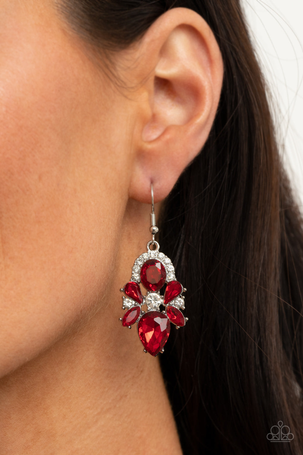 PRE-ORDER - Paparazzi Stunning Starlet - Red - Earrings - $5 Jewelry with Ashley Swint