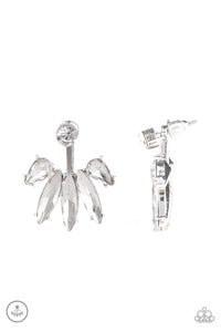 Paparazzi Stunningly Striking - White - Rhinestone - Double Sided - Post Earrings - $5 Jewelry with Ashley Swint