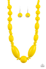 Load image into Gallery viewer, Paparazzi Summer Breezin - Yellow - Wooden Beads - Necklace and matching Earrings - $5 Jewelry With Ashley Swint