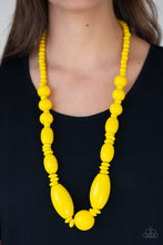 Load image into Gallery viewer, Paparazzi Summer Breezin - Yellow - Wooden Beads - Necklace and matching Earrings - $5 Jewelry With Ashley Swint