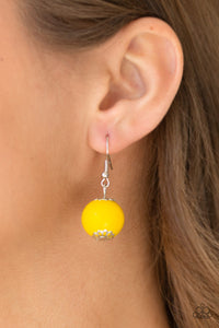 Paparazzi Summer Breezin - Yellow - Wooden Beads - Necklace and matching Earrings - $5 Jewelry With Ashley Swint