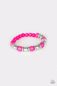 Paparazzi Across the Mesa - Pink Stones - Stretchy Bracelet - $5 Jewelry with Ashley Swint