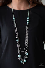 Load image into Gallery viewer, Paparazzi Modern Musical - Blue Pearls - Silver Thick Chain Necklace &amp; Earrings - $5 Jewelry with Ashley Swint