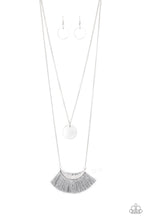 Load image into Gallery viewer, Paparazzi Tassel Temptation - Silver - Thread / Fringe / Tassel - Necklace &amp; Earrings - $5 Jewelry With Ashley Swint