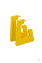 Load image into Gallery viewer, Paparazzi The Girl Next OUTDOOR - Yellow - Wooden Earrings - $5 Jewelry with Ashley Swint
