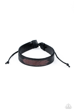 Paparazzi This QUILL All Be Yours - Black Feather Leather - Bracelet - $5 Jewelry with Ashley Swint