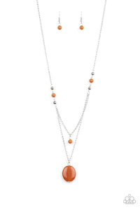 Paparazzi Time To Hit The ROAM - Orange - Silver Chain Necklace & Earrings - $5 Jewelry with Ashley Swint