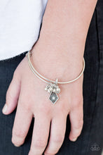 Load image into Gallery viewer, Paparazzi Treasure Charms - White - Silver Beads - White Rhinestones - Bracelet - $5 Jewelry with Ashley Swint