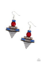 Load image into Gallery viewer, Paparazzi Tribal Terrain - Multi - Blue, Gray &amp; Wine Beading - Earrings - $5 Jewelry with Ashley Swint
