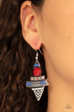 Load image into Gallery viewer, Paparazzi Tribal Terrain - Multi - Blue, Gray &amp; Wine Beading - Earrings - $5 Jewelry with Ashley Swint