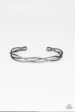 Load image into Gallery viewer, Paparazzi Twist Of The Wrist - Black Gunmetal - Diamond Cut - Cuff Bracelet - $5 Jewelry With Ashley Swint
