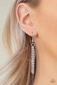 Paparazzi Ultra Sharp - Blue Gem - Triangular - Silver Chain Necklace & Earrings - $5 Jewelry with Ashley Swint