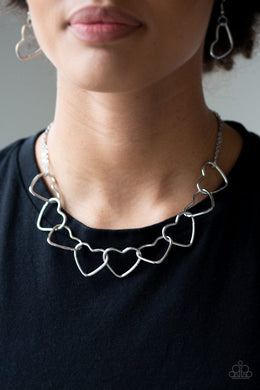 Paparazzi Unbreak My Heart - Silver - Necklace & Earrings - $5 Jewelry With Ashley Swint