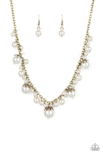 Load image into Gallery viewer, Paparazzi Uptown Pearls - Brass - White Pearls - Necklace &amp; Earrings - $5 Jewelry with Ashley Swint