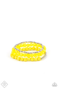 PRE-ORDER - Paparazzi Vacay Vagabond - Yellow Bracelet - Trend Blend Fashion Fix Exclusive - July 2021 - $5 Jewelry with Ashley Swint