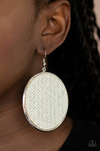 Load image into Gallery viewer, Paparazzi Wonderfully Woven - White - Twine Cording Weaves - Earthy Flair - Earrings - $5 Jewelry with Ashley Swint